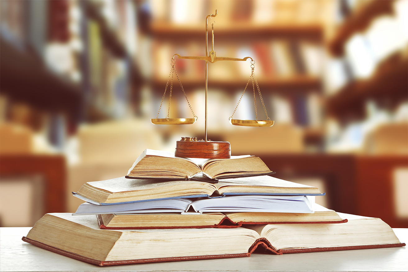 law books in a library